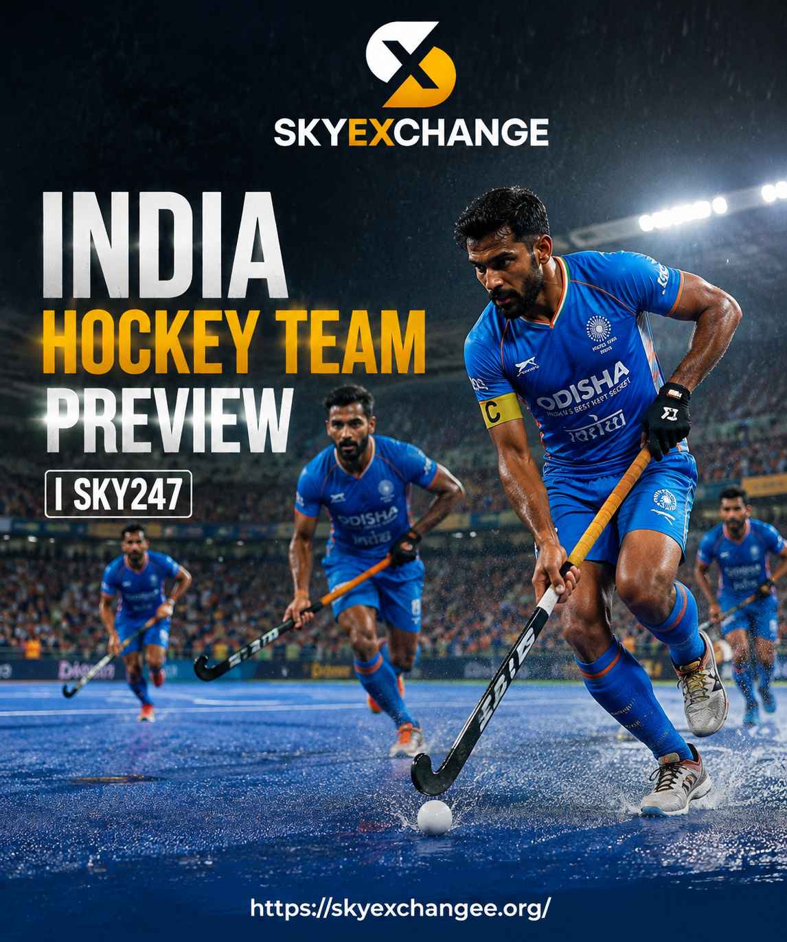 India vs Wales Hockey running for a ball sky247