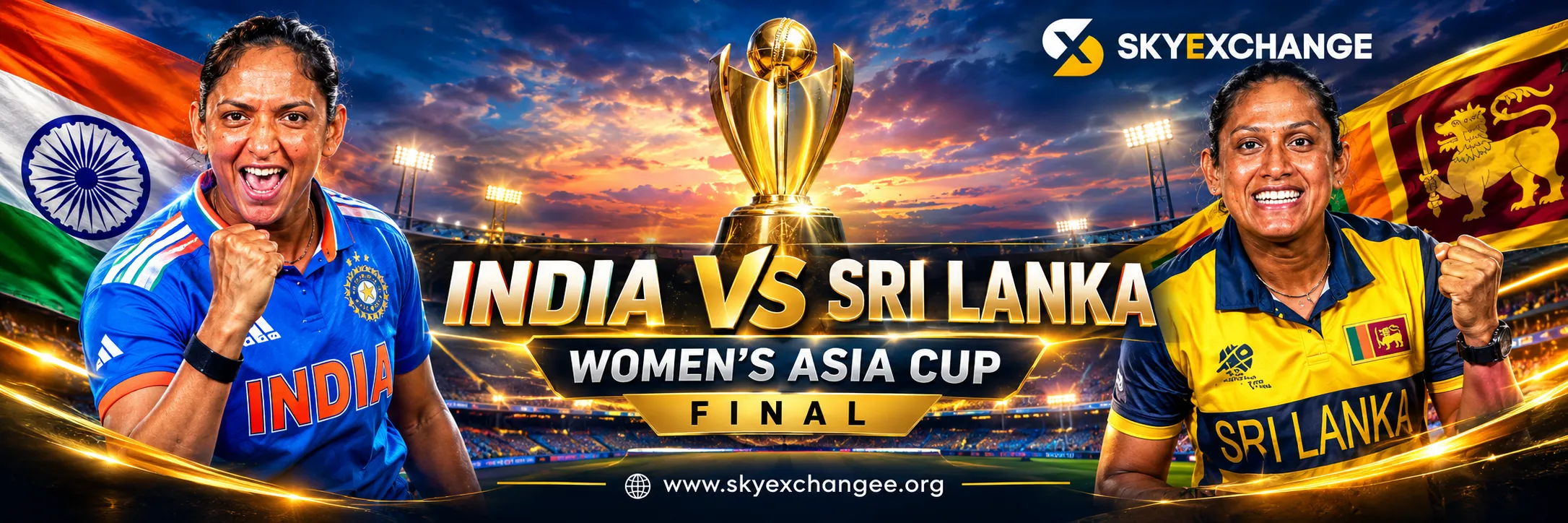 India Women vs Sri Lanka Women Cricket banner