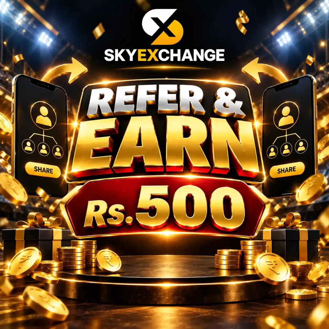 Skyexchange Refer and Earn ₹500