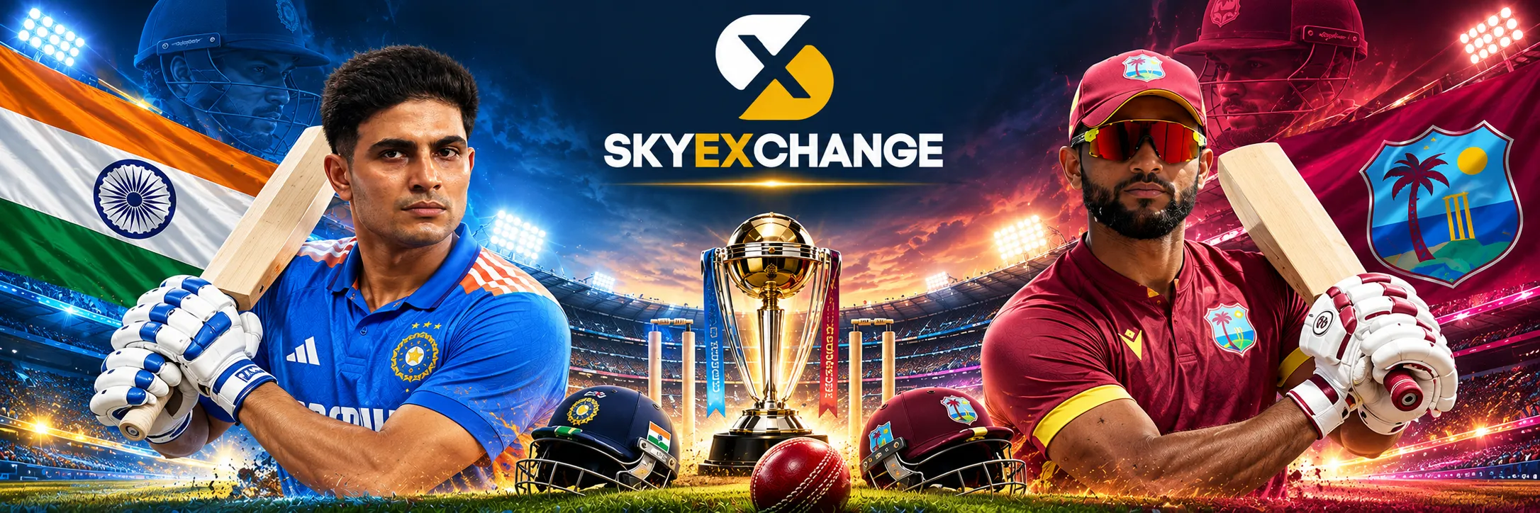 India vs West Indies two captains with Sky exch